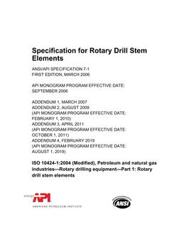 API Spec 7-1 (R2015)